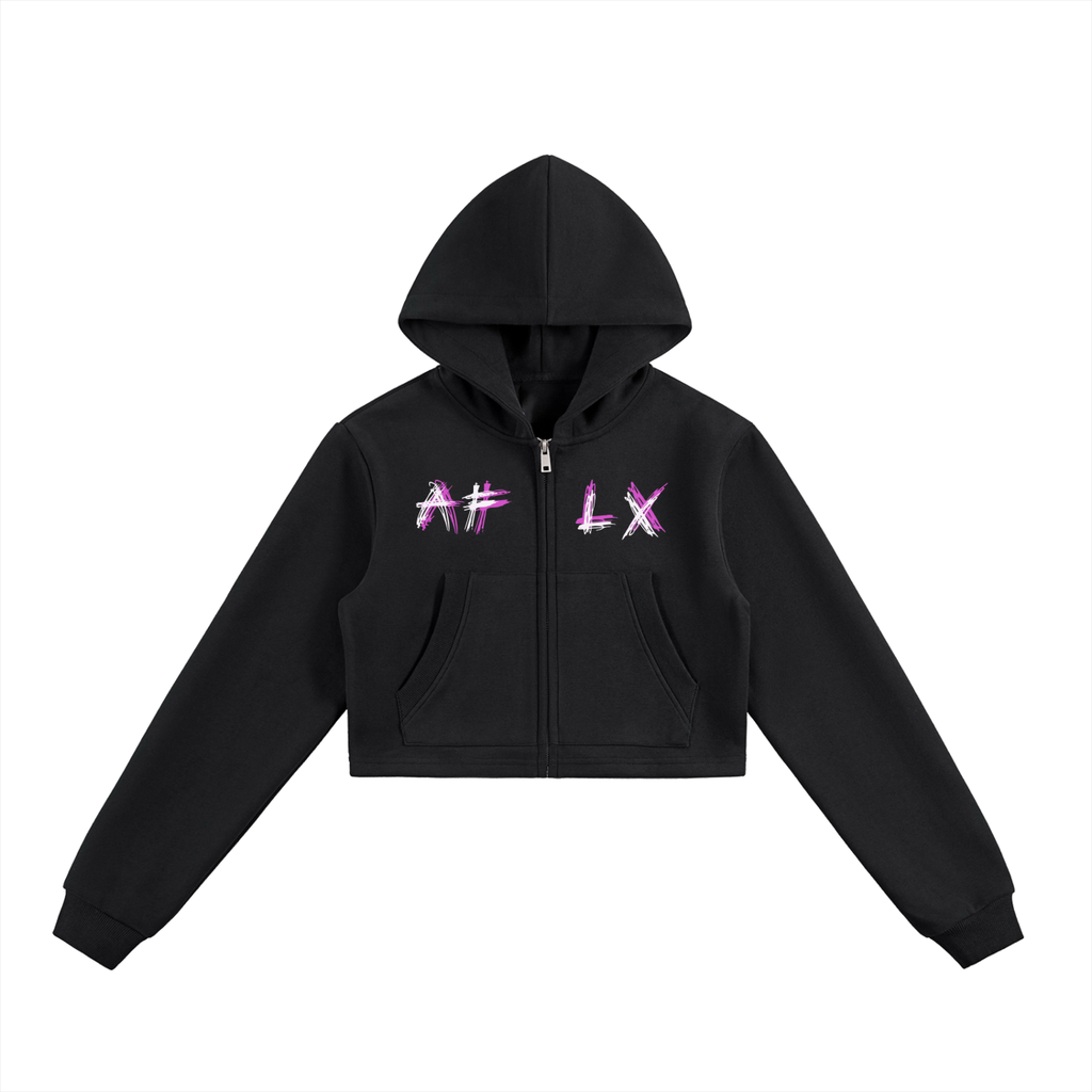 Essential Cropped Zip-Up Hoodie