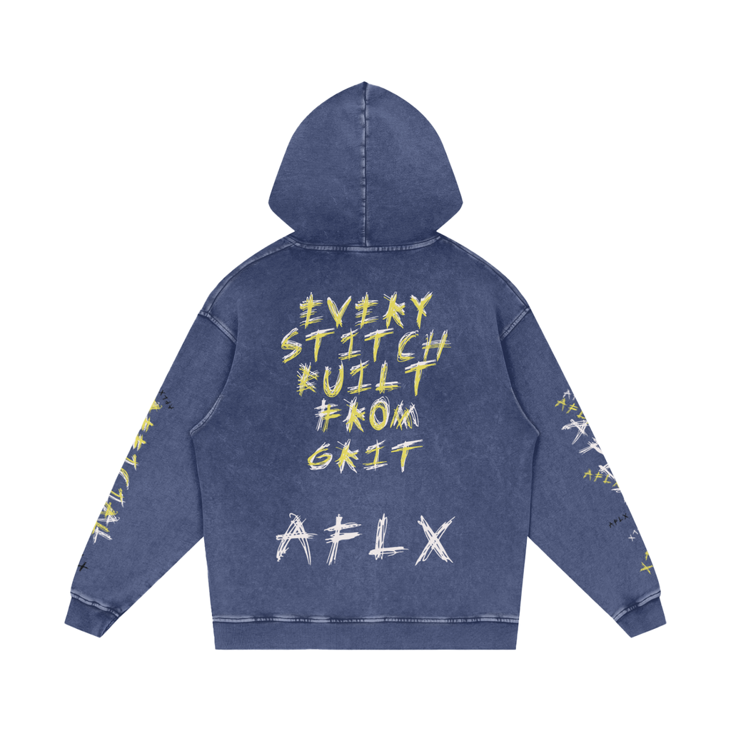 Snow Washed Loose Cotton Hoodie