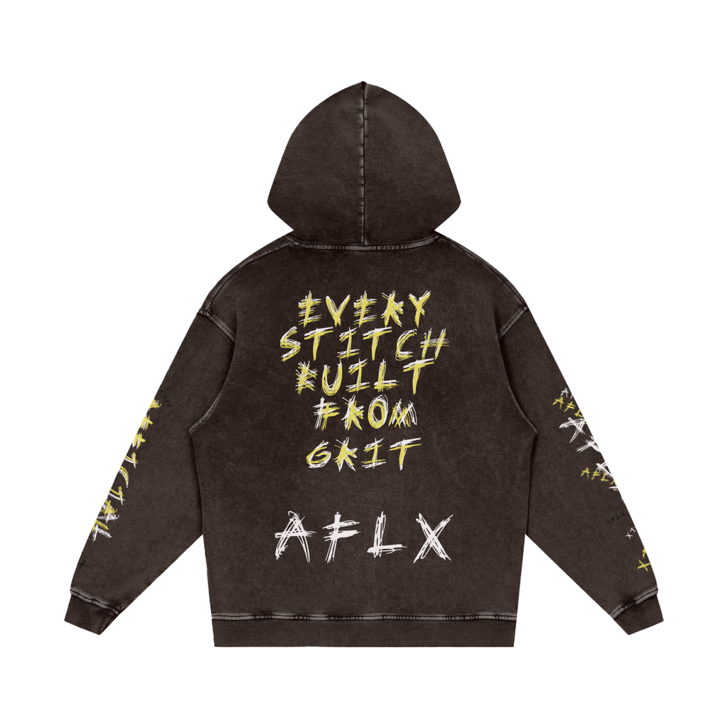 Snow Washed Loose Cotton Hoodie