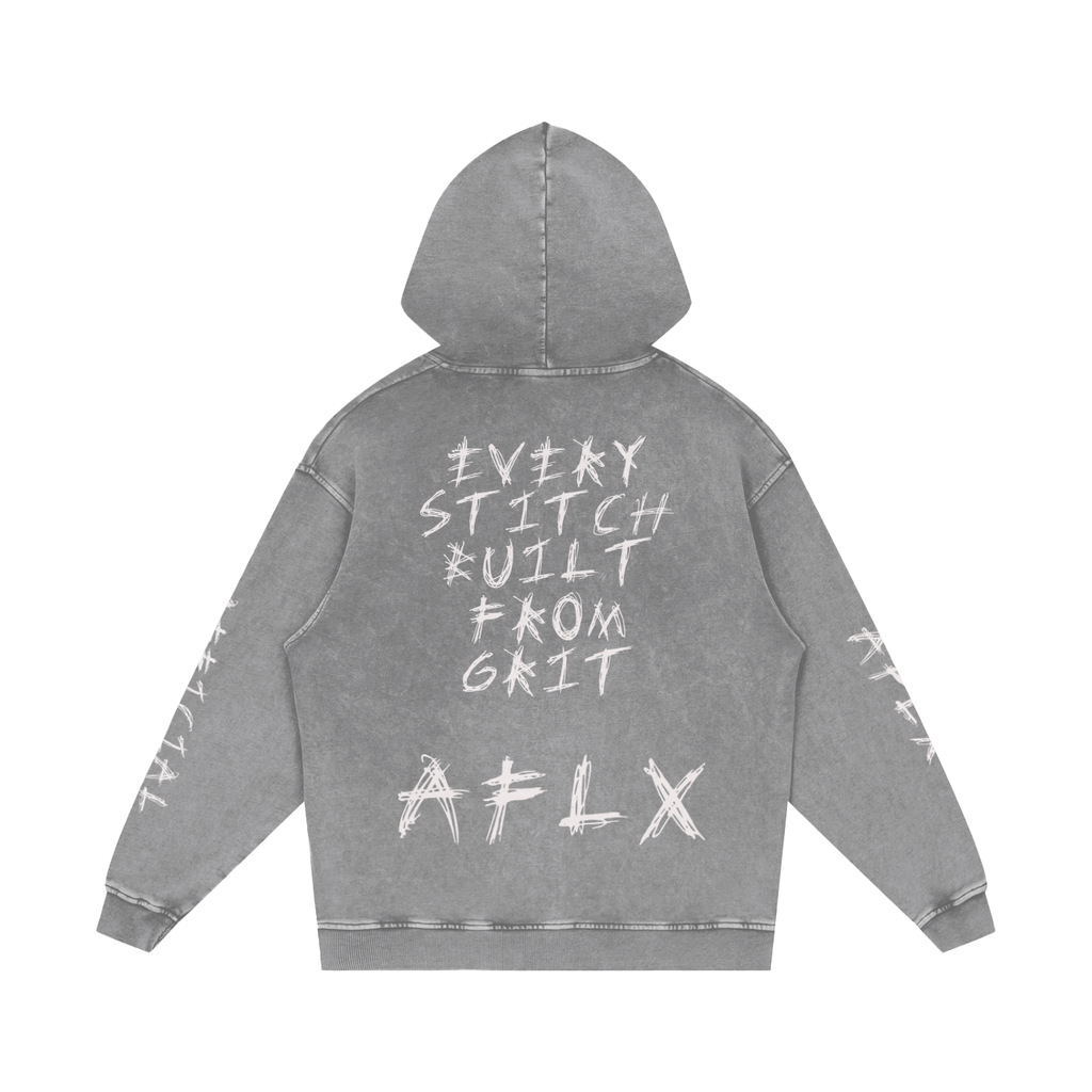 Snow Washed Loose Cotton Hoodie