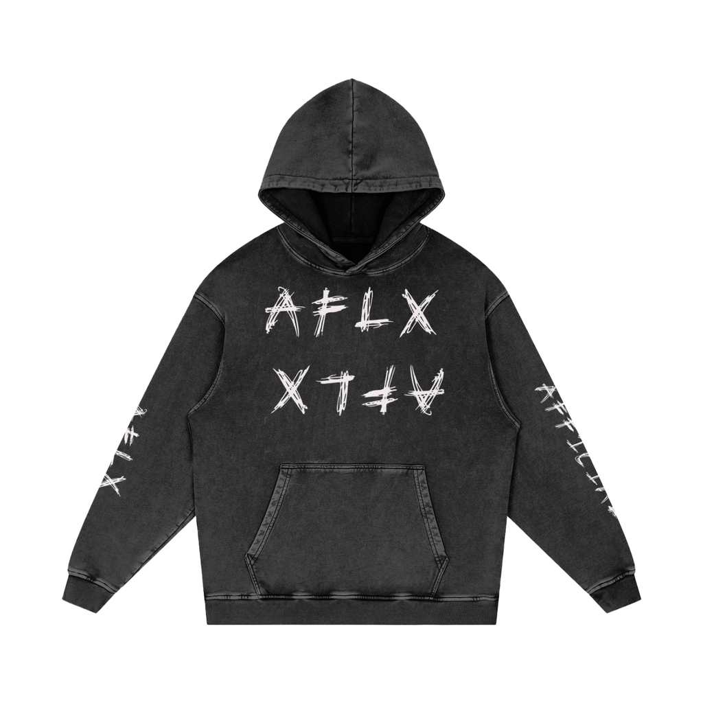 Snow Washed Loose Cotton Hoodie