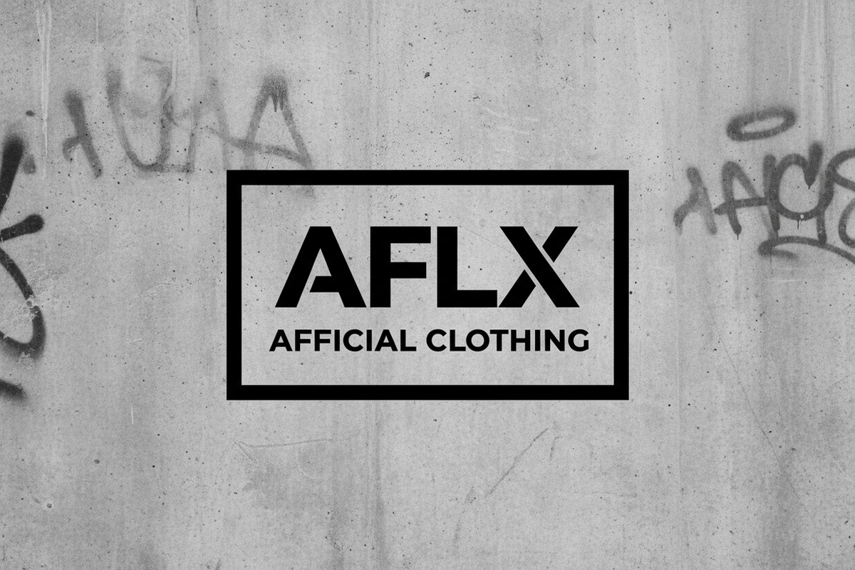 generate streetwear brand logo AFLX on top AFFICIAL CLOTHING